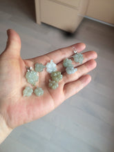 Load image into Gallery viewer, 100% natural type A legit green/yellow four-leaf clover jadeite jade pendants BG46
