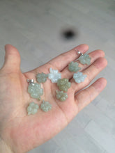 Load image into Gallery viewer, 100% natural type A legit green/yellow four-leaf clover jadeite jade pendants BG46
