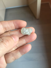 Load image into Gallery viewer, 100% natural type A icy watery jadeite jade green/white 3D PiXiu(貔貅) pendant group necklace F160
