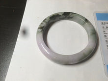 Load image into Gallery viewer, 56.3mm certified 100% natural Type A dark green/purple  jungle camouflage color jadeite jade bangle AX77-5285
