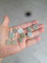 Load image into Gallery viewer, 100% natural type A legit green/yellow four-leaf clover jadeite jade pendants BG46
