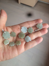 Load image into Gallery viewer, 100% natural type A legit green/yellow four-leaf clover jadeite jade pendants BG46
