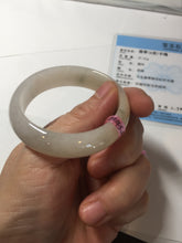 Load image into Gallery viewer, 47mm certified 100% natural Type A icy watery light green yellow white oval jadeite jade bangle PC17-6671
