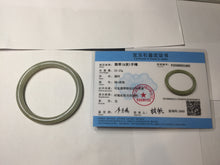 Load image into Gallery viewer, 54.7mm Certified type A 100% Natural light green gray black slim round cut Jadeite bangle PA194-2460
