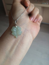 Load image into Gallery viewer, 100% natural type A legit green/yellow four-leaf clover jadeite jade pendants BG46
