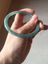 Load image into Gallery viewer, 58.8mm Certified Type A 100% Natural dark green/blue/gray with Guatemala slim round cut Jadeite bangle PE72-1491

