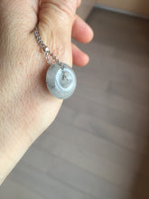 Load image into Gallery viewer, 15-18.4mm 100% natural black white jadeite jade(Wuji, 乌鸡) Safety Guardian Button donuts pendant PA250
