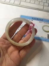 Load image into Gallery viewer, 47mm certified 100% natural Type A icy watery light green yellow white oval jadeite jade bangle PC17-6671
