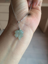 Load image into Gallery viewer, 100% natural type A legit green/yellow four-leaf clover jadeite jade pendants BG46
