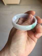 Load image into Gallery viewer, 50.5mm certified 100% natural Type A sunny green white/purple(春带彩) thin jadeite jade bangle BS165-1617

