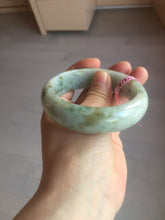 Load image into Gallery viewer, 59.2mm Type A 100% Natural light green brown chubby jadeite jade bangle G55
