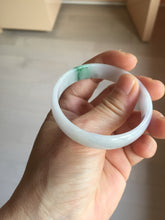 Load image into Gallery viewer, 50.5mm certified 100% natural Type A sunny green white/purple(春带彩) thin jadeite jade bangle BS165-1617
