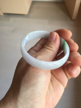 Load image into Gallery viewer, 50.5mm certified 100% natural Type A sunny green white/purple(春带彩) thin jadeite jade bangle BS165-1617
