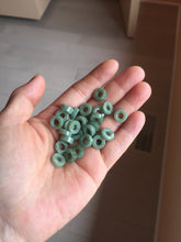 Load image into Gallery viewer, 9.5-10mm Type A 100% Natural light green Guatemala Jadeite Jade small safty ring pendant group PC192 Add on item
