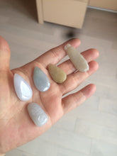 Load image into Gallery viewer, 100% natural icy watery green purple white yellow type A jadeite jade water drop/blessed melon/bamboo pendant necklace group BG45
