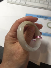 Load image into Gallery viewer, 47mm certified 100% natural Type A icy watery light green yellow white oval jadeite jade bangle PC17-6671
