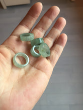 Load image into Gallery viewer, 14.3-17.3mm 100% natural type A icy watery light green jadeite jade band ring beads group BL10
