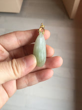 Load image into Gallery viewer, 100% Natural type A light green/gray candied dates Jadeite Jade pendant AX155

