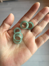 Load image into Gallery viewer, 14.3-17.3mm 100% natural type A icy watery light green jadeite jade band ring beads group BL10
