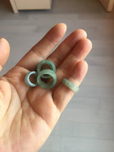 Load image into Gallery viewer, 14.3-17.3mm 100% natural type A icy watery light green jadeite jade band ring beads group BL10
