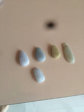 Load image into Gallery viewer, 100% natural icy watery green purple white yellow type A jadeite jade water drop/blessed melon/bamboo pendant necklace group BG45
