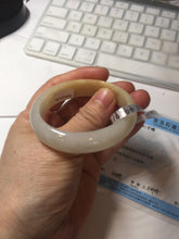 Load image into Gallery viewer, 47.5mm certified 100% natural Type A icy watery light green yellow white oval jadeite jade bangle PC18-6668
