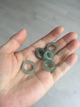 Load image into Gallery viewer, 14.3-17.3mm 100% natural type A icy watery light green jadeite jade band ring beads group BL10
