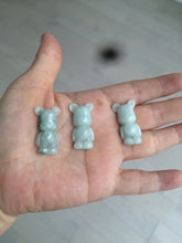 Load image into Gallery viewer, Type A 100% Natural light green jadeite jade cute baby bear pendant BG44
