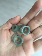 Load image into Gallery viewer, 14.3-17.3mm 100% natural type A icy watery light green jadeite jade band ring beads group BL10
