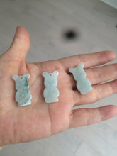 Load image into Gallery viewer, Type A 100% Natural light green jadeite jade cute baby bear pendant BG44
