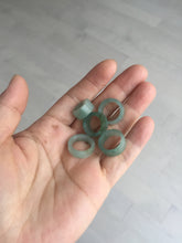 Load image into Gallery viewer, 14.3-17.3mm 100% natural type A icy watery light green jadeite jade band ring beads group BL10
