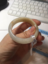 Load image into Gallery viewer, 47.5mm certified 100% natural Type A icy watery light green yellow white oval jadeite jade bangle PC18-6668
