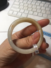 Load image into Gallery viewer, 47.5mm certified 100% natural Type A icy watery light green yellow white oval jadeite jade bangle PC18-6668

