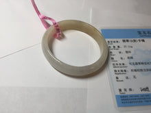 Load image into Gallery viewer, 51mm certified 100% natural Type A icy watery light green yellow white oval jadeite jade bangle PC19-6672
