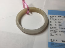 Load image into Gallery viewer, 51mm certified 100% natural Type A icy watery light green yellow white oval jadeite jade bangle PC19-6672
