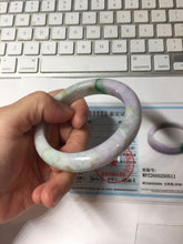 Load image into Gallery viewer, 55.6mm Certified 100% natural Type A sunny Green Yellow Light Purple(Fu Lu Shou) jadeite jade bangle PH249-0511
