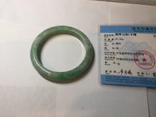 Load image into Gallery viewer, 59mm Certified Type A 100% Natural sunny green gray Jadeite Jade bangle PA126-9888
