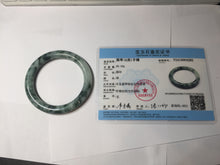 Load image into Gallery viewer, 56mm certified 100% natural Type A silent snow and green forest round cut jadeite jade bangle AA36-4282
