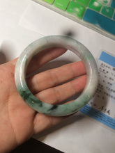 Load image into Gallery viewer, 57.7mm certificated Type A 100% Natural sunny green/white/purple Jadeite Jade bangle AY49-4128
