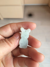 Load image into Gallery viewer, Type A 100% Natural light green jadeite jade cute baby bear pendant BG44
