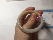 Load image into Gallery viewer, 51mm certified 100% natural Type A icy watery light green yellow white oval jadeite jade bangle PC19-6672
