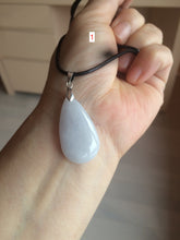 Load image into Gallery viewer, 100% natural icy watery green purple white yellow type A jadeite jade water drop/blessed melon/bamboo pendant necklace group BG45
