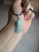 Load image into Gallery viewer, Type A 100% Natural light green jadeite jade cute baby bear pendant BG44
