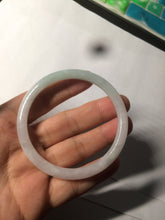 Load image into Gallery viewer, 54.5mm certified 100% natural green/purple/white slim round cut jadeite jade bangle L147-5552
