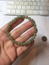 Load image into Gallery viewer, 6.1mm 100% Natural Light Green, Gray &amp; Black Nephrite Jade Round Bead Bracelet HT135 Add on item
