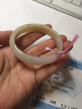 Load image into Gallery viewer, 51mm certified 100% natural Type A icy watery light green yellow white oval jadeite jade bangle PC19-6672

