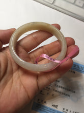 Load image into Gallery viewer, 51mm certified 100% natural Type A icy watery light green yellow white oval jadeite jade bangle PC19-6672
