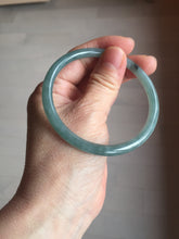 Load image into Gallery viewer, 58.8mm Certified Type A 100% Natural dark green/blue/gray with Guatemala slim round cut Jadeite bangle PE70-1478
