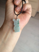 Load image into Gallery viewer, Type A 100% Natural light green jadeite jade cute baby bear pendant BG44
