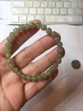 Load image into Gallery viewer, 6.1mm 100% Natural Light Green, Gray &amp; Black Nephrite Jade Round Bead Bracelet HT135 Add on item
